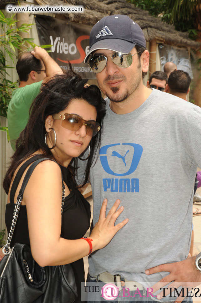 Cabanas and poolside