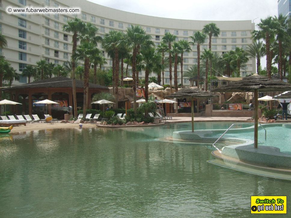 Cabanas and poolside