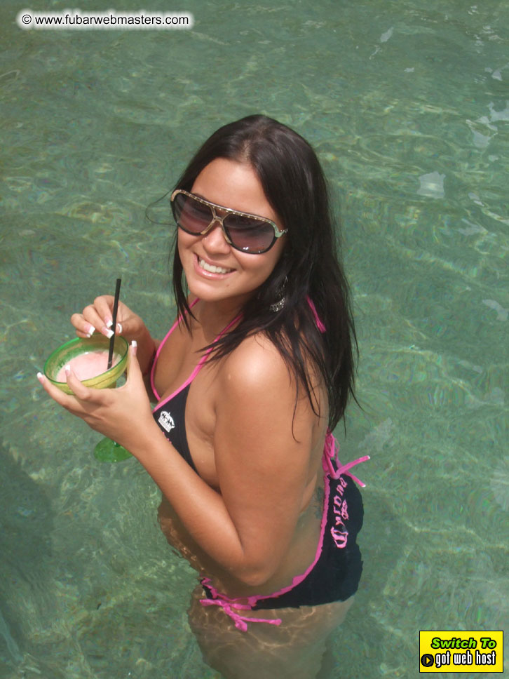 Cabanas and poolside