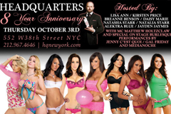Headquarters Gentlemenâ€™s Club Celebrates 8 Sexy Years with Anniversary Party Thursday, October 3